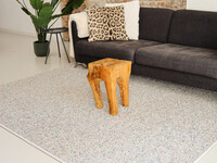 Natural Life 99 - Witte basic met Multi color - Vloerkleed wollen look met noppenstructuur