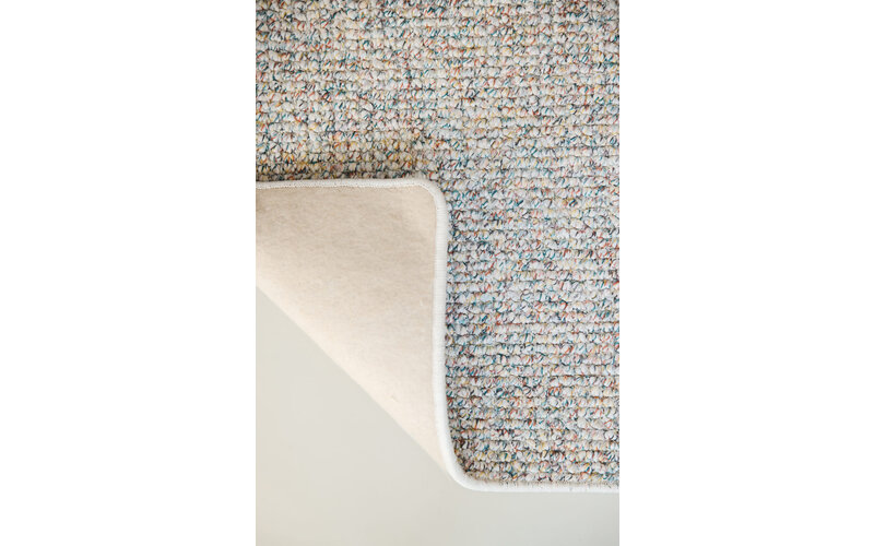 Natural Life 99 - Witte basic met Multi color - Vloerkleed wollen look met noppenstructuur