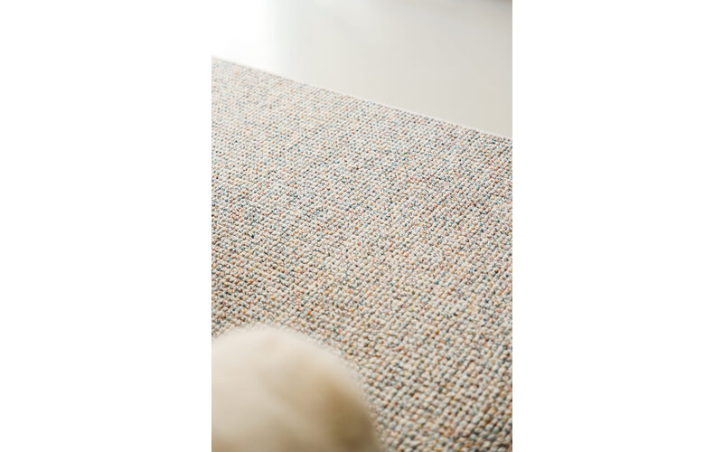 Natural Life 99 - Witte basic met Multi color - Vloerkleed wollen look met noppenstructuur
