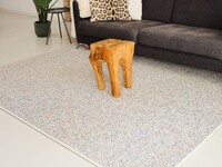 Natural Life 99 - Witte basic met Multi color - Vloerkleed wollen look met noppenstructuur