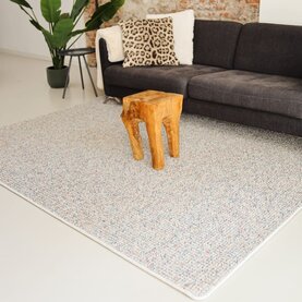 Floorpassion Natural Life 99 - Witte basiskleur met Multi color - Vloerkleed wollen look