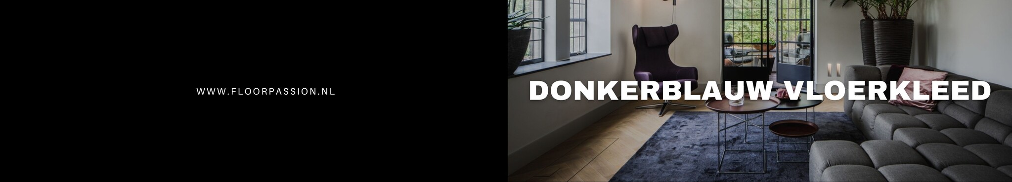 Donkerblauw vloerkleed