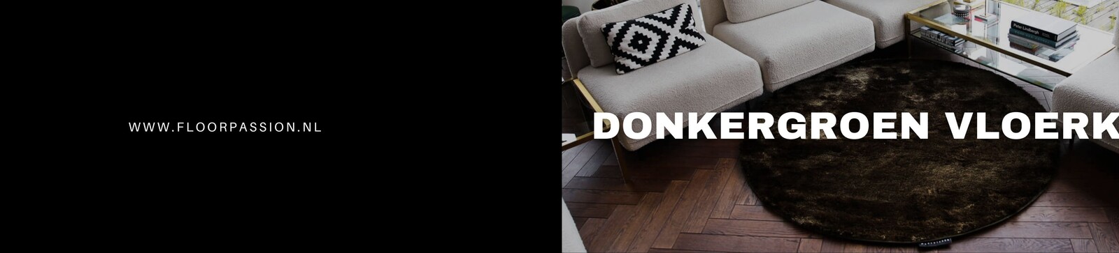 Donkergroen vloerkleed