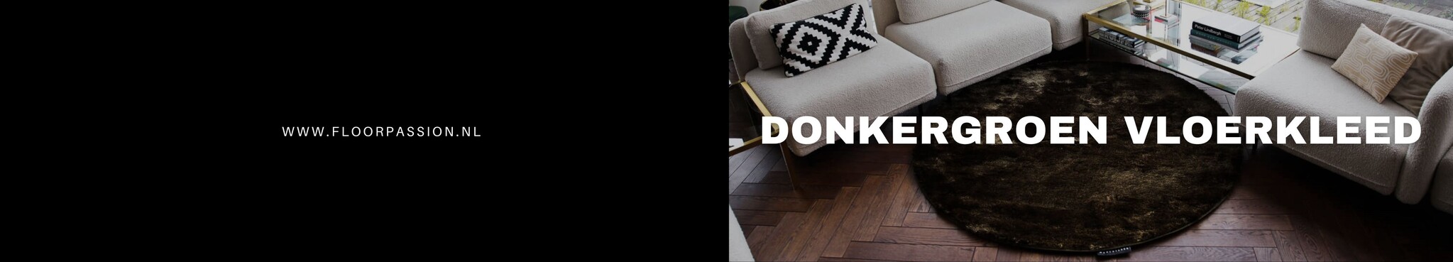 Donkergroen vloerkleed