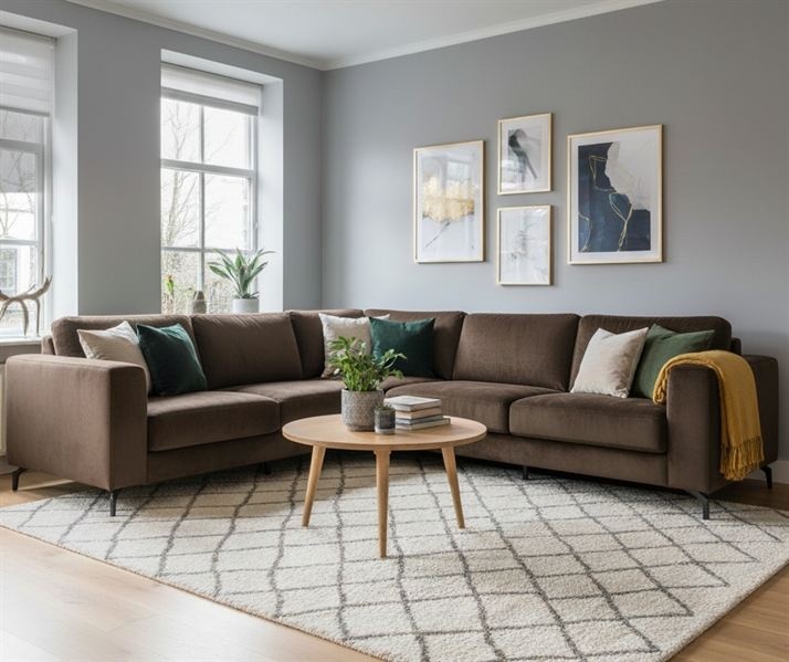 Beste kleur vloerkleed bij bruine bank