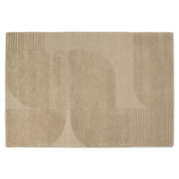 Floorpassion Rumi 13 - Carved wollen vloerkleed in beige kleursamenstelling