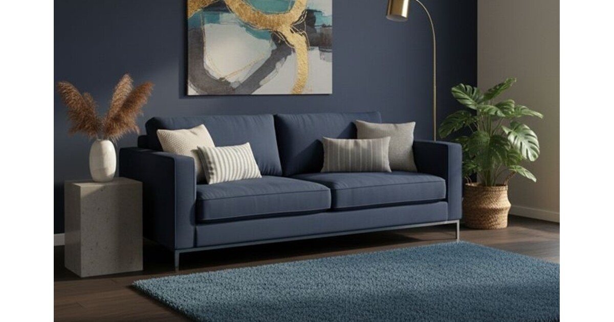 Beste kleur vloerkleed bij blauwe bank