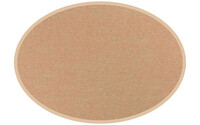 Sisal Outdoor 13 ovaal - Sisal vloerkleed voor buiten in beige met crème band