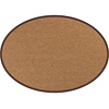 Floorpassion Sisal Outdoor 18 - Sisal ovaal vloerkleed voor buiten in donkerbruin met bruine band