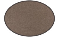 Sisal Outdoor 23 ovaal - Sisal vloerkleed voor buiten in antraciet/bruin met donkergrijze band - Copy