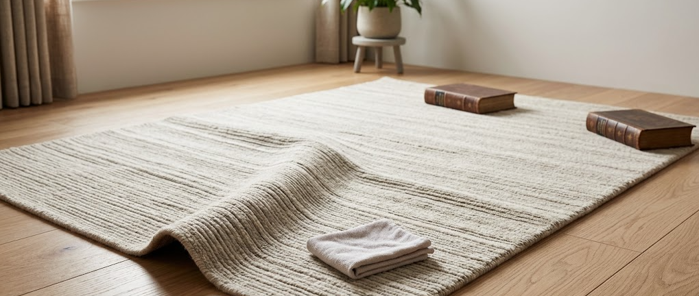 Tips om vouwen uit je vloerkleed te krijgen