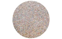 Natural Life 65 rond - Okergele basiskleur met Multi color - Vloerkleed wollen look met noppenstructuur