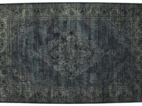 Angkor 35 - Vintage vloerkleed in Donkerblauw