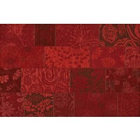 Floorpassion Chatel 46 - Patchwork vloerkleed met prachtig bloemendessin in het rood