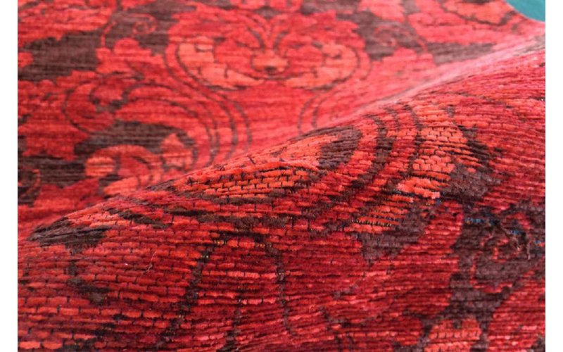 Chatel 45 - Patchwork vloerkleed met prachtig bloemendessin in het rood