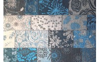 Chatel 34 - Patchwork vloerkleed met prachtig bloemendessin in het blauw