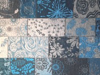 Chatel 34 - Patchwork vloerkleed met prachtig bloemendessin in het blauw