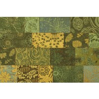 Floorpassion Chatel 54 - Patchwork vloerkleed met prachtig bloemendessin in het groen