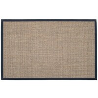 Floorpassion Premium 16 - Prachtig sisal vloerkleed in Naturel met Donkerblauwe band