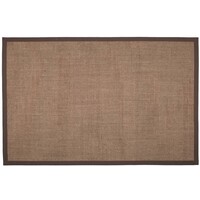 Floorpassion Premium 18 - Prachtig donkerbruin sisal vloerkleed met bijpassende band afwerking