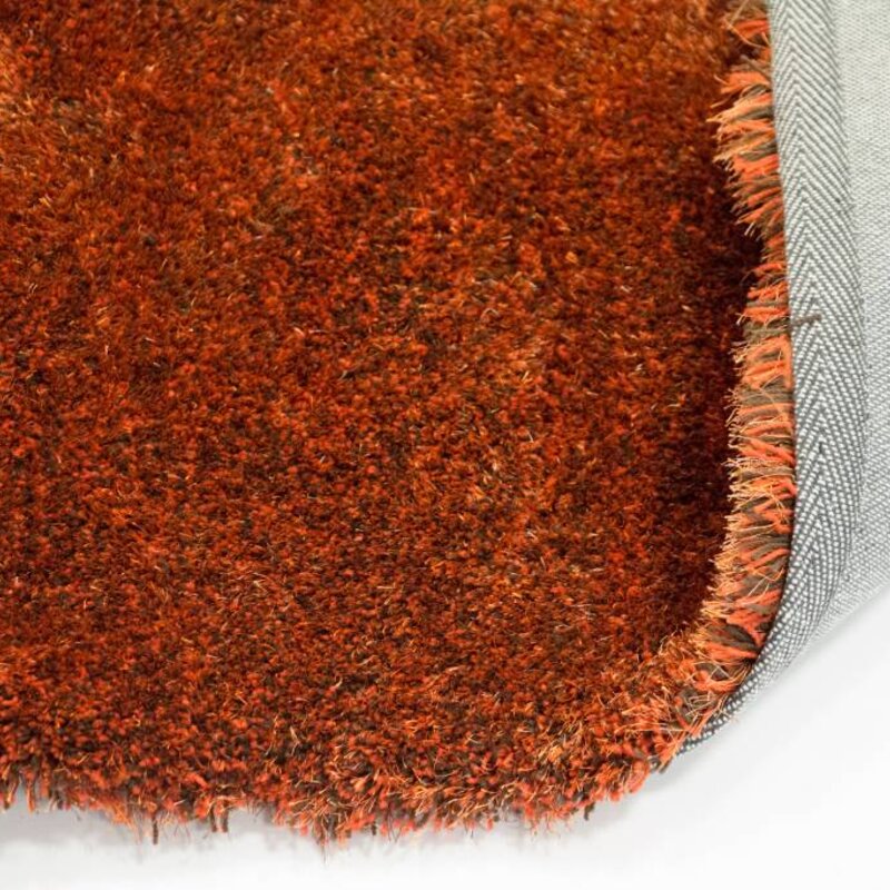Ross 63 - Uniek hoogpolig vloerkleed in Oranje/Bruine  kleursamenstelling