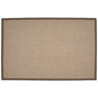 Floorpassion Lago Sisal 21 - Prachtig sisal vloerkleed in het zilvergrijs met taupe band