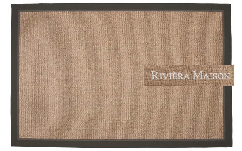 EdgarTown Grey RM23 - Naturel/Grijs sisal vloerkleed met donkergrijze band van Rivièra Maison