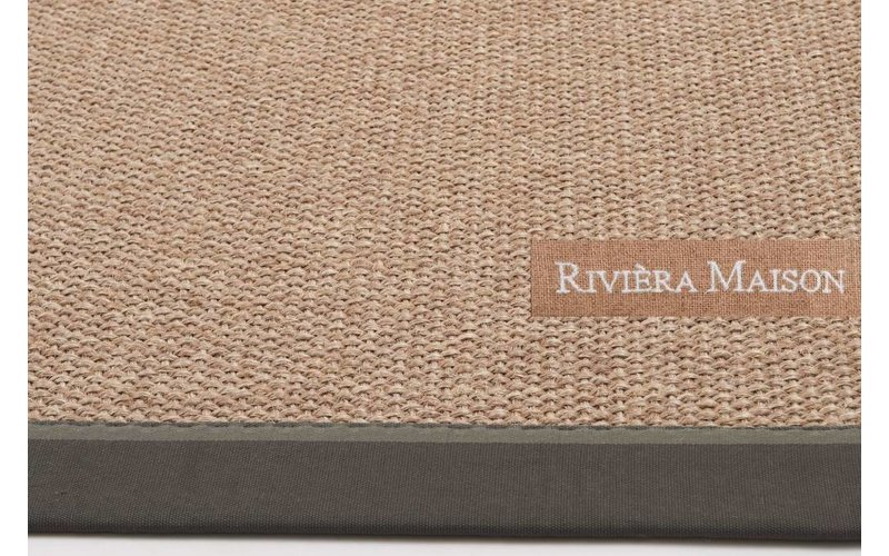 EdgarTown Grey RM23 - Naturel/Grijs sisal vloerkleed met donkergrijze band van Rivièra Maison