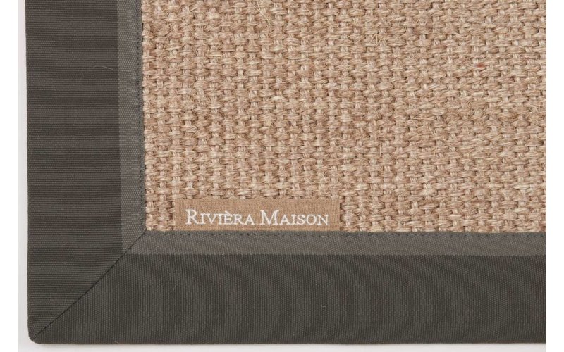 EdgarTown Grey RM23 - Naturel/Grijs sisal vloerkleed met donkergrijze band van Rivièra Maison