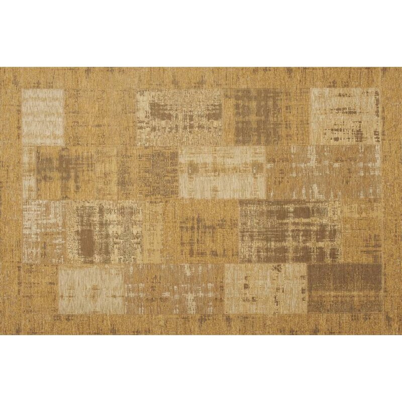 Enzo 14 - Prachtig vintage vloerkleed in Okergele kleursamenstelling