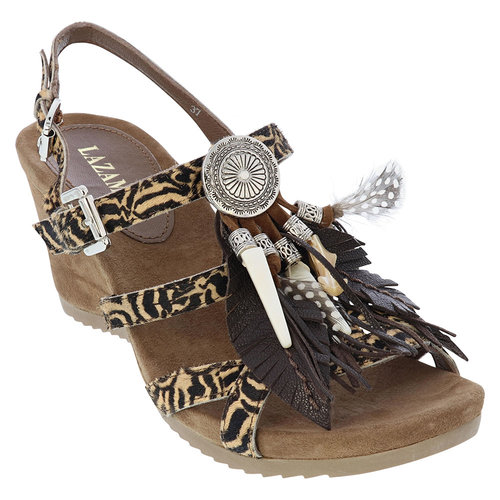 Lazamani Lazamani 75.651 ladies mules feathers wedge Lazamani Lazamani 75.651 ladies mules feathers wedge