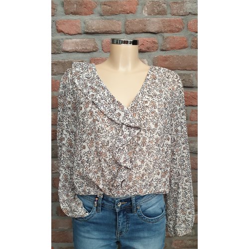 Vera Jo blouse met ruffel bloemen print Vera Jo blouse met ruffel bloemen print