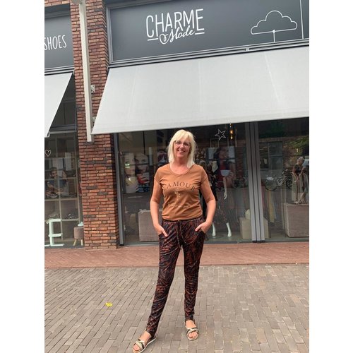 G.Ricceri G Ricceri broek met print glans/stretch G.Ricceri G Ricceri broek met print glans/stretch