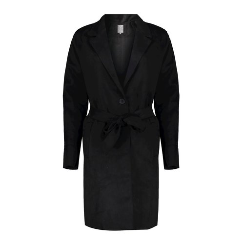 Geisha Geisha blazer long suedine 05526-10 black Geisha Geisha blazer long suedine 05526-10 black