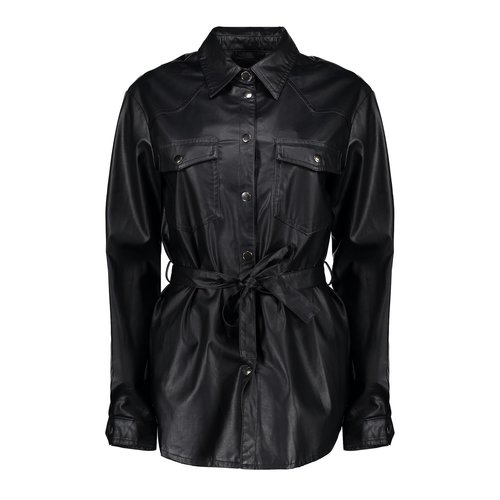 Geisha Geisha leather look blouse PU 000999 black Geisha Geisha leather look blouse PU 000999 black