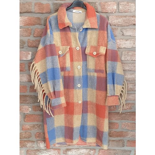 Ambika Ambika blouse jas geruit Ambika Ambika blouse jas geruit