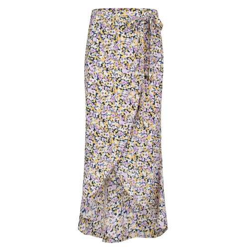 Ydence Ydence maxi overslagrok Vanessa lila flower print Ydence Ydence maxi overslagrok Vanessa lila flower print