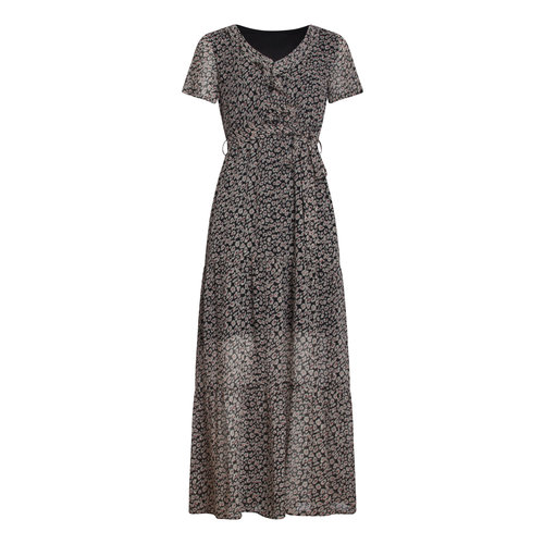 Smashed Lemon Smashed Lemon midi dress 21076 black-old pink Smashed Lemon Smashed Lemon midi dress 21076 black-old pink