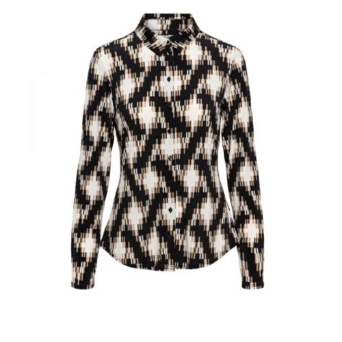 &Co &Co blouse Lotte graphic black multi BL167 &Co &Co blouse Lotte graphic black multi BL167