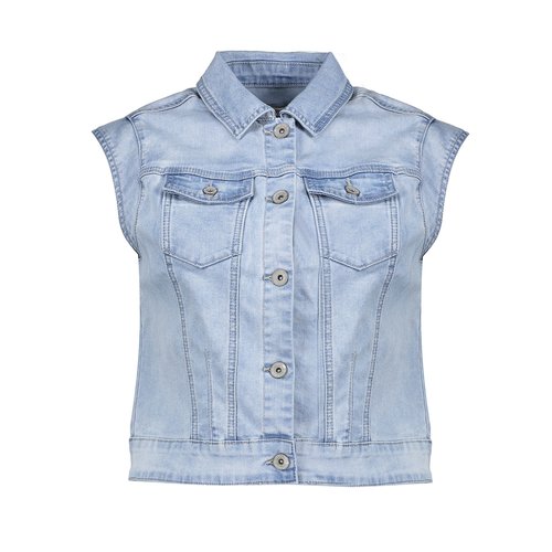 Geisha Geisha Jeans Vest 25004-10 bleached denim Geisha Geisha Jeans Vest 25004-10 bleached denim