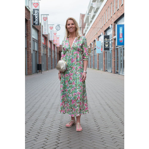 Ydence Ydence Dress Rory SS2215 green flower