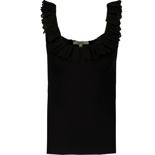 Garcia Garcia singlet ruffle Q20017 black Garcia Garcia singlet ruffle Q20017 black