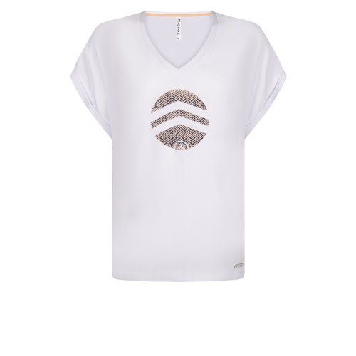 Zoso Zoso T-Shirt luxery with artwork 222Zoey white/peach Zoso Zoso T-Shirt luxery with artwork 222Zoey white/peach