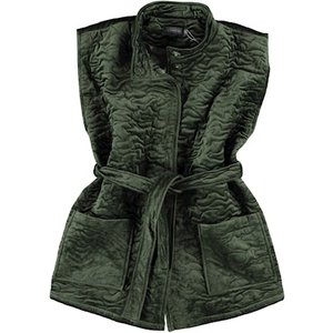 Geisha Geisha Sleeveless Jacket velvet 25545-26 army
