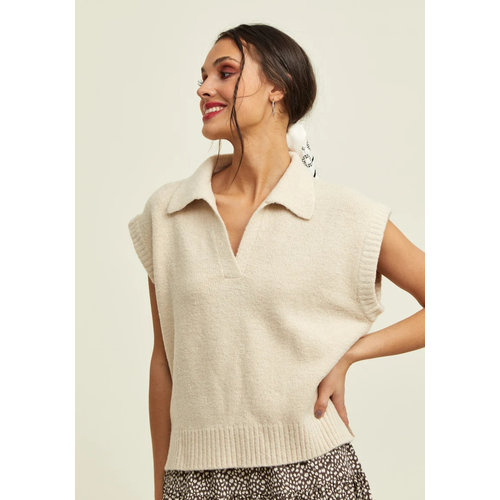 Rut&Circle Rut&Circle vest knit RUT-22-03-82157 light beige Rut&Circle Rut&Circle vest knit RUT-22-03-82157 light beige