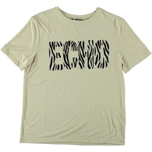 Geisha Geisha t-shirt zebra text sand/black 32103-41