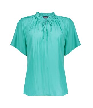 Geisha Blouse solid wide s/sl teal 43074-14