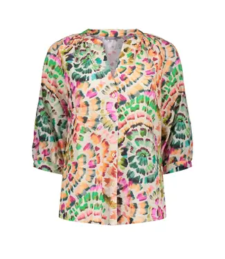 Geisha Blouse 43202-20 sand/emerald