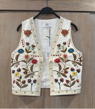 Musthave gilet Flowerstud off white