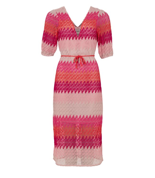 Freebird Dress Gala crochet multi pink